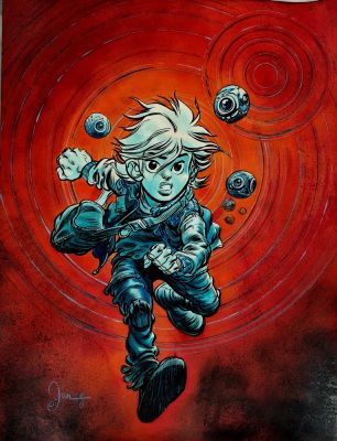 Dan Verlinden - Illustration originale couleurs - DEHORS