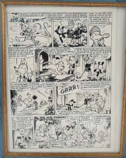 Marten Toonder (1916-2005), "Panda" Planche Originale Retravaillée Numérotée 14, Publiée Dans La Revue Panda N°10 "Panda Et Le Diamant Bleu", Encre de Chine Sur Papier Avec Certaines Partie En Contre Collée Et Sur Correction En Blanc, Circa 1958, Dim 29 X 21,5 Cm. |  | misc / divers