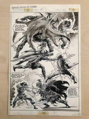 Savage Sword Conan 96 p.47 Original Art Page John Buscema, Rudy Nebres Jan 1984