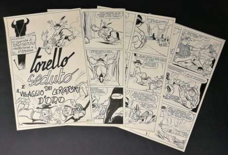 Torello Seduto #16 - Mario Fantoni - storia completa 13x tavole originali - Page volante - (1951) | Catawiki