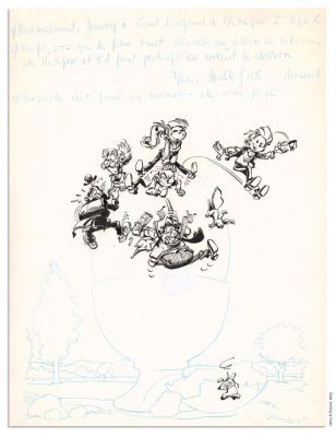 Collection S.K. JANRY SPIROU... - Lot 26 - Collection S.K. JANRY SPIROU ET FANTASIO Illustration...