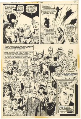 Dick Dillin | Justice League of America #102 p18 (Justice Society-⅔ splash) | Nostalgic Investments