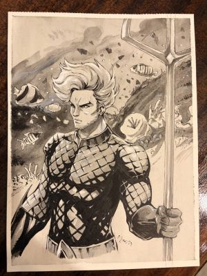 Matteo Leoni | Aquaman - Inkwashing Artwork A4 size | Raremarq (Buy It Now)