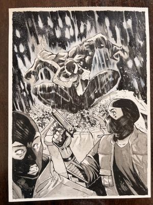 Matteo Leoni | Venom in Action - Inkwashing Artwork A4 size | Raremarq (Buy It Now)