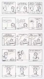 Davis, Jim | Jim Davis Garfield Daily Comic Strip Original Art Group of 5 (PAWS, 2005).... (Total: 5 Original Art) | Heritage