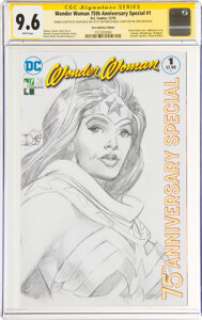 Davis, Alan | Alan Davis Wonder Woman 75th Anniversary Special #1 Hero Initiative Sketch Cover Edition Original Art - Signature ... | Heritage