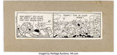 Browne, Dik | Dik Browne Hagar the Horrible Daily Comic Strip Original Art dated 12-31-73 (King Features Syndicate, 1973).... | Heritage
