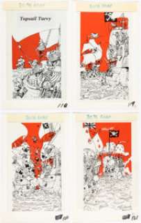 Aragonés, Sergio | Sergio Aragonés MAD Stew Complete 4-Page Story "Topsail Turvy" Original Art with Reading Copy (EC Publ./Warner Boo... (Total: 4 Original Art) | Heritage