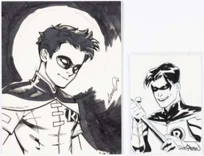Gleason, Patrick - Patrick Gleason and Josh Delgado - Robin/Tim Drake Sketches Original Art group of 2 (undated).... (Total: 2 Original Art)