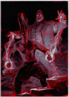 Palumbo, David - David Palumbo 2020 Marvel Masterpieces #BS-2 "Legion vs. Shadow King" Trading Card Preliminary Original Art (Upper...