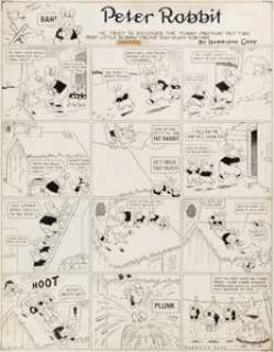 Cady, Harrison | Harrison Cady Peter Rabbit Sunday Comic Strip Original Art dated 1-22-22 (NY Tribune, 1922).... | Heritage