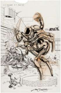 Velluto, Sal - Sal Velluto, Tom Ryder, Bob Layton, and Kathryn Bolinger X-O Manowar #2 Splash Page 1 Original Art (Valiant, 1992)...