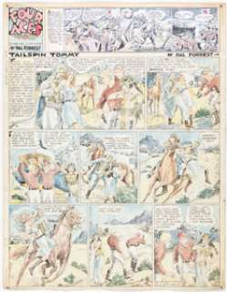 Forrest, Hal | Hal Forrest Tailspin Tommy Hand-Colored Sunday Comic Strip Original Art dated 7-22-34 (Bell Syndicate, 1934).... | Heritage