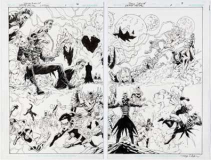 Daniel, Tony | Tony Daniel Dark Nights: Death Metal Legends of the Dark Knights Double Splash Pages 6 & 7 Original Art (DC , 2020... (Total: 2 Original Art) | Heritage