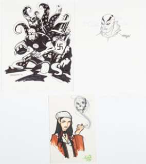 Huddleston, Mike - Mike Huddleston, Dave Johnson, and Unknown Artist - Hellboy, Abe Sapien, and Liz Sherman Sketches Original Art Group of 3 (199... (Total: 3 Original Art)