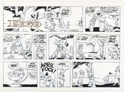 Walt Kelly Pogo Sunday Comic Strip Original Art dated 4-2-72 (Publishers-Hall Syndicate, 1972). | Heritage