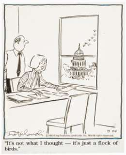 Phil Interlandi | Queenie Daily Single Panel Comic Strip Illustration Original Art dated 8-24-85 (King Features Syndicate, 1985). | Heritage