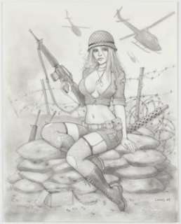 Scott Lewis - Bombshells! - A Gallery Girls Collection Pin-Up Illustration Original Art (SQP, 2009).