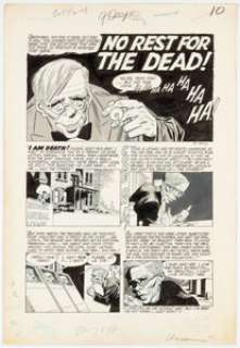 Gene Fawcette The Unseen #14 "No Rest For The Dead!" Complete 3-Page Story Original Art (Pines, 1954). (Total: 3 Original Art) | Heritage