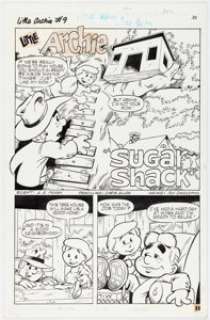 Chris Allan and Jon D‘Agostino Little Archie Digest Magazine #9 Complete 5-Page Story "Sugar Shack" Original Art (Archie, 1992). (Total: 5 Original Art)