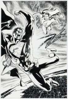 Matt Haley and Jerome Moore - Superman and Shazam Illustration Original Art (DC, 2007).