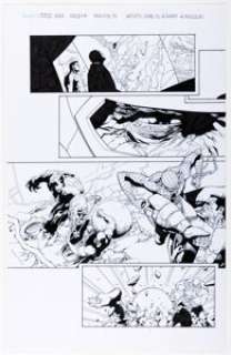 Gerry Alanguilan (Leinil Francis Yu printed blue lines) Avengers & X-Men: Axis #8 Double Page Spread 18-19 Original Art (Marvel, 2015).