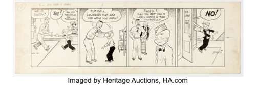 Walter Berndt Smitty Daily Comic Strip Original Art dated 11-16-42 (Chicago Tribune, 1942).