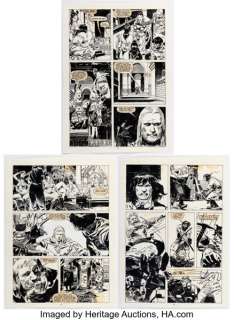 Jorgé Zaffino Savage Sword of Conan #162 Story Pages Original Art Group of 3 (Marvel, 1989). (Total: 3 Original Art) | Heritage