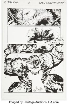 Greg Land and Jay Leisten X-Men: Legacy #210 Krakoa Story Page 11 Original Art (Marvel, 2008).