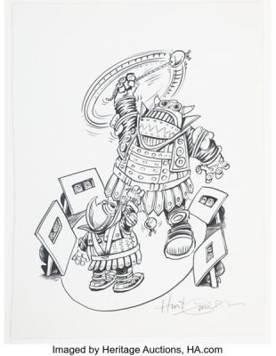 Hunt Emerson - Robot Warriors Illustration Original Art (c. 1990s).