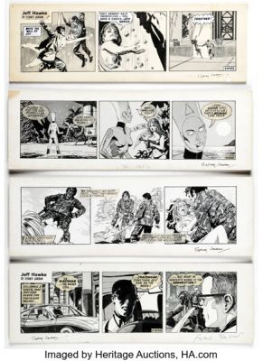 Sydney Jordan Jeff Hawke Daily Comic Strips Original Art Group of 4 (London Daily Express, 1970-77). (Total: 4 Original Art)