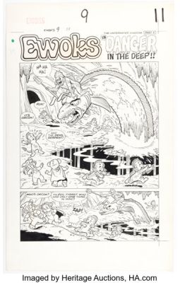 Warren Kremer and Jon D’Agostino Ewoks #9 Story Page 8 Original Art (Marvel/Star, 1986). | Heritage