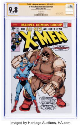 Anthony Castrillo X-Men: Facsimile Edition #101 Sketch Edition - Signature Series Juggernaut and Black Tom Cassidy Original Art (Marvel, 2023/24) CGC NM/MT 9.8 White pages.