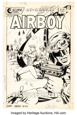 Graham Nolan Airboy #23 Cover Original Art (Eclipse, 1987). | Heritage