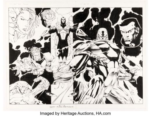 Scott Clark and Trevor Scott Stormwatch #25 Unpublished Cover Original Art (Image, 1994).