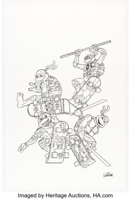 Steve Lavigne - Teenage Mutant Ninja Turtles: Mutant Mayhem Licensing Illustrations Original Art Group of 5 (Nickelodeon, 2023). (Total: 5 Original Art)