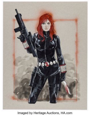 Phil Noto - Black Widow Illustration Original Art (undated). | Heritage