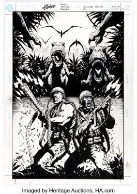 Mark Texeira Suicide Squad #10 Sgt. Rock and Bulldozer Cover Original Art (DC, 2002). | Heritage