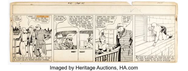 Ray Moore The Phantom Partial Sunday Comic Strip Original Art dated 9-1-40 (King Features Syndicate, 1940). | Heritage