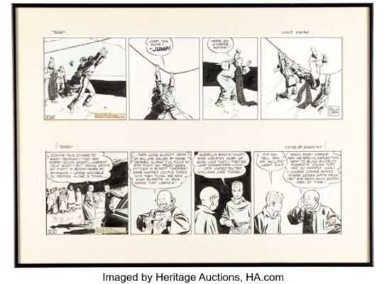 Milton Caniff Terry and the Pirates Daily Comic Strip Original Art Group of 2 (Chicago Tribune-NYNS, 1937). | Heritage