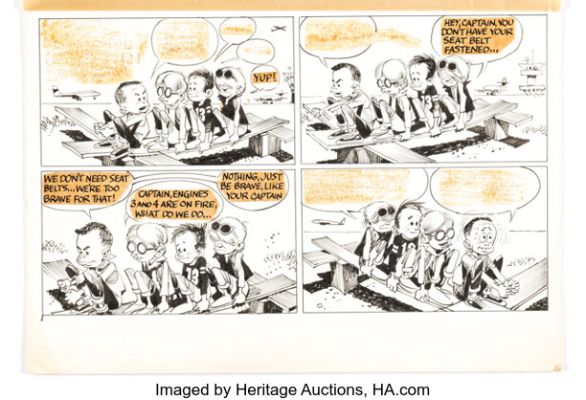 Jack Davis (attributed) "The Fearsome Foursome" Four Panel Gag Illustration Original Art (undated). | Heritage