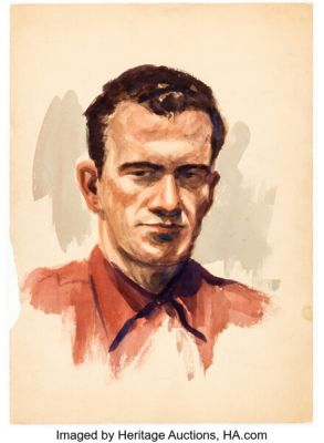 Fred Ray Self-Portrait Painting Original Art (c. 1940s). | Heritage