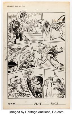 Frank Frazetta Planet Comics #48 Space Rangers Tryout Story Page 5 Original Art (Fiction House, 1947).