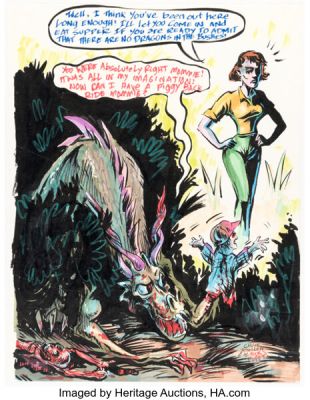 Chuck Ballew "No Dragons in the Bushes" Illustration Original Art (1992). | Heritage