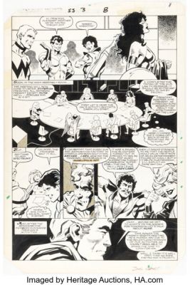 Bob Hall and John Beatty Squadron Supreme #3 Story Page 8 Original Art (Marvel, 1985).