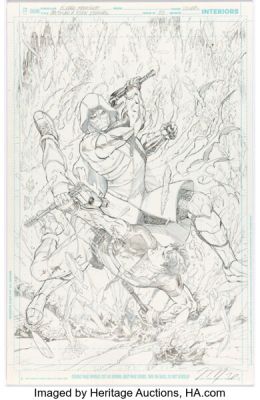Álvaro Martínez Bueno Batman and Robin Eternal #24 Cover Pencils Original Art (DC, 2016).