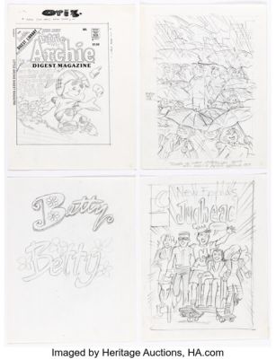 Chris Allan, Rex Lindsey, and others - Archie Preliminaries Original Art and Color Guide Group of 7 (c. 1990s). (Total: 7 Original Art)