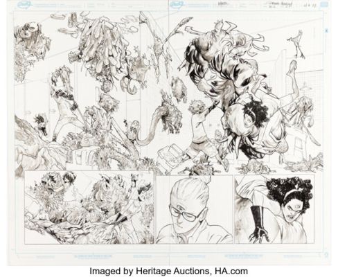 Humberto Ramos Strange Academy: Finals #2 (20) Double-Page Spread 6-7 Original Art (Marvel, 2023). (Total: 2 Original Art) | Heritage