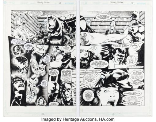 Kelley Jones and Jason Moore Batman: Haunted Gotham #4 Double-Page Spread 12-13 Original Art (DC, 2000). (Total: 2 Items) | Heritage