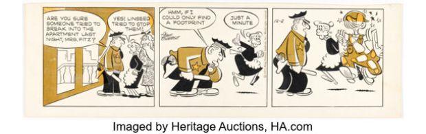 Frank Roberge Mrs. Fitz’s Flats Daily Comic Strip Original Art dated 12-2-57 (King Features Syndicate, 1957). | Heritage